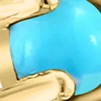 1/8 ct. t.w. Diamond, 1/2 ct. t.w. Turquoise Ring in 14K Yellow Gold