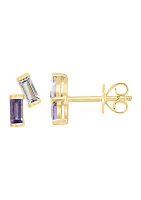 3/8 ct. t.w. Amethyst, Pink Amethyst Earrings in 14K Yellow Gold