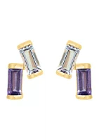 3/8 ct. t.w. Amethyst, Pink Amethyst Earrings in 14K Yellow Gold