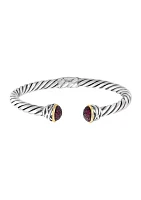 Ruby Bangle Bracelet in 18K Sterling Silver