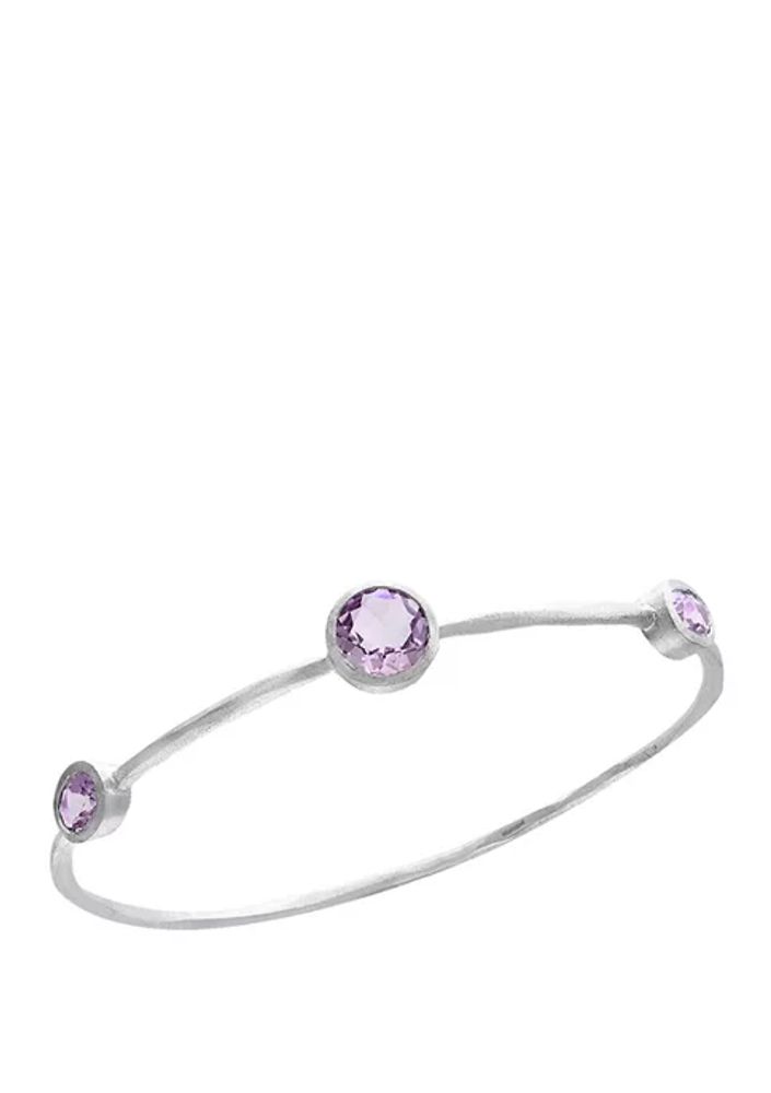 silver amethyst bangle