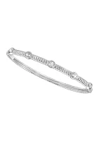 Sherling Silver White Topaz Bangle Bracelet