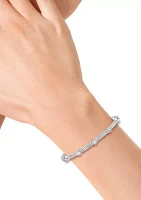 Sherling Silver White Topaz Bangle Bracelet