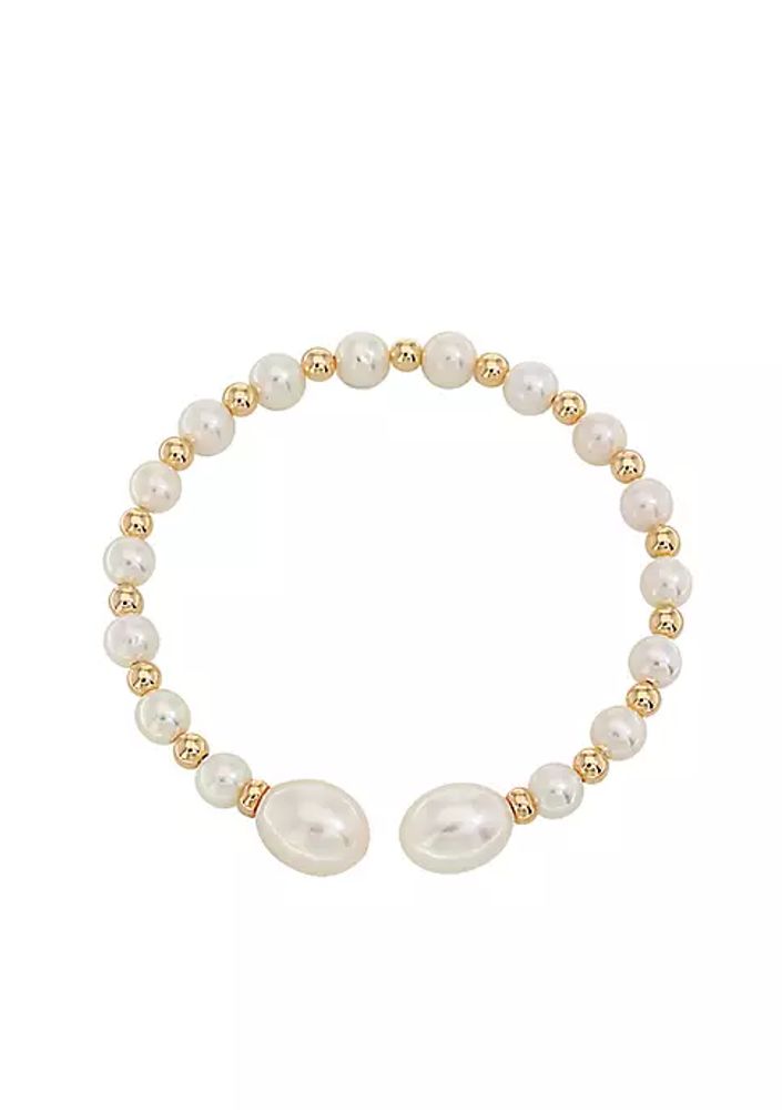 14k yellow gold pearl bracelet