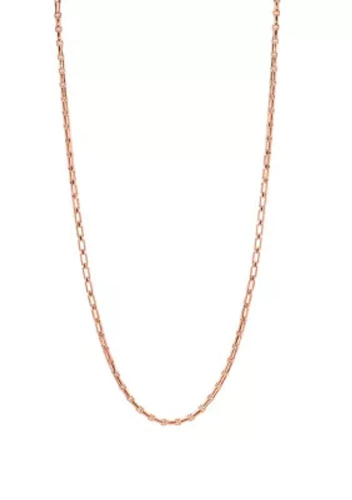 Men's Chain Necklace in Rose Gold over Sterling Silver