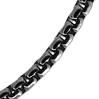 Men's 24 Inch Sterling Silver with Black Rhodium Chain