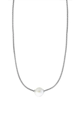  10 Millimeter Freshwater Pearl Necklace in Sterling Silver 