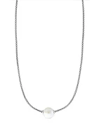  10 Millimeter Freshwater Pearl Necklace in Sterling Silver 