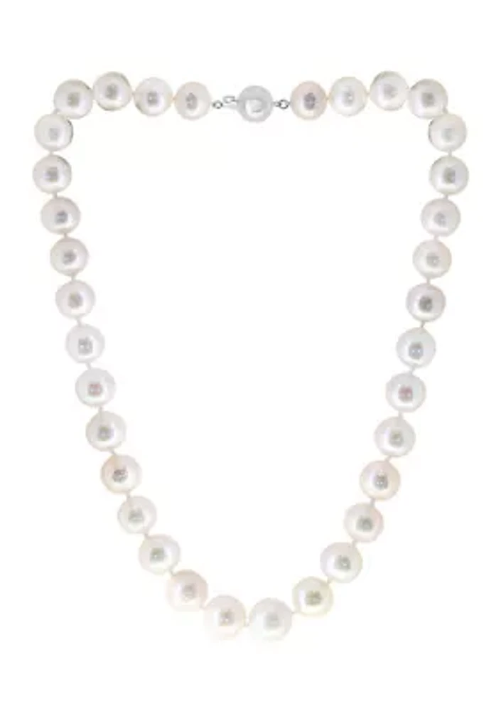 11 Millimeter Freshwater Pearl Necklace in Sterling Silver