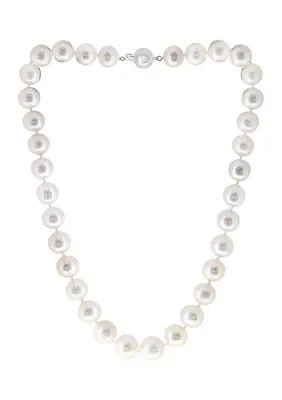 11 Millimeter Freshwater Pearl Necklace in Sterling Silver