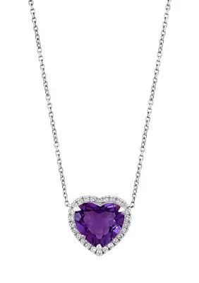 Sterling Silver Amethyst Heart Necklace