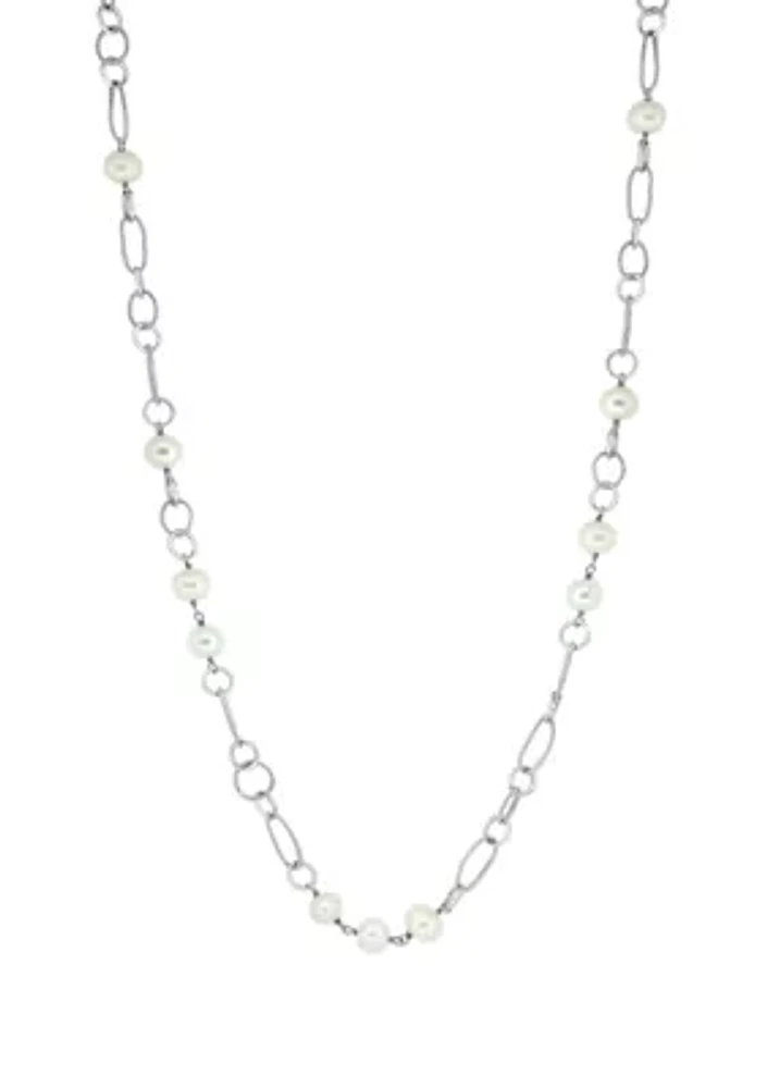 Freshwater Pearl Necklace in Sterling Silver