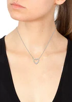 Sterling Silver Freshwater Pearl  Heart Necklace