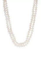 Freshwater Pearl Double Strand Necklace in Sterling Silver