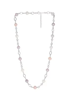 Sterling Silver 20-22" Freshwater Pearl Necklace