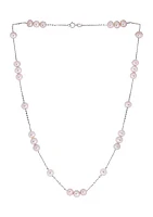 Pink Freshwater Pearl Necklace in 14K Rose Gold