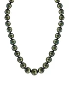 Black Tahitian Pearl Necklace in 14K White Gold