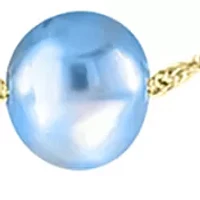 Blue Freshwater Pearl Necklace in 14K Yellow Gold 