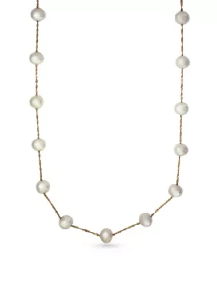 Freshwater Pearl Strand Necklace in 14k Yellow Gold