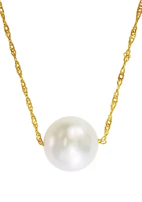 14k Yellow Gold Freshwater Pearl Pendant Necklace