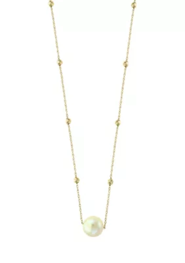 Freshwater Pearl Necklace in 14K Yellow Gold