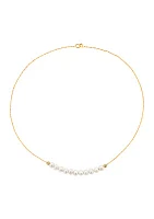 14K Yellow Gold 5.5 Millimeter Freshwater Pearl Necklace 