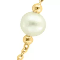 14K Yellow Gold Emerald, Freshwater Pearl Necklace