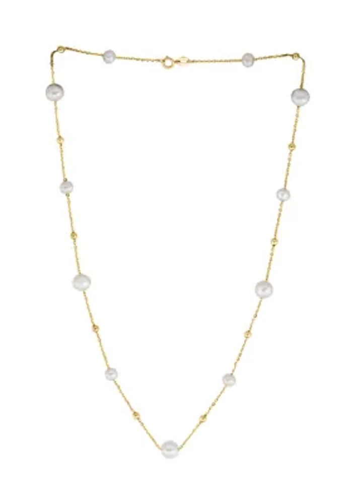 Freshwater Pearl Necklace in 14K Yellow Gold