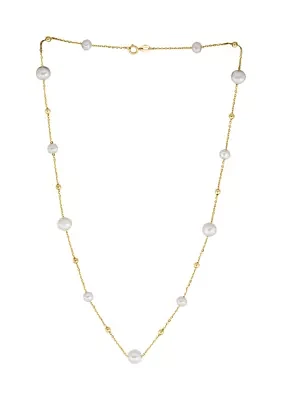 Freshwater Pearl Necklace in 14K Yellow Gold