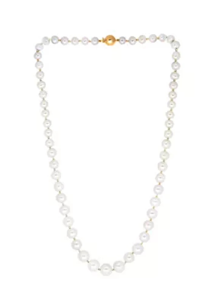 14K Yellow Gold Freshwater Pearl 24" Necklace