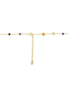 Amethyst, London Blue Topaz, Citrine, Rhodolite, Peridot, Turquoise Multi-bead Necklace In 14k Yellow Gold