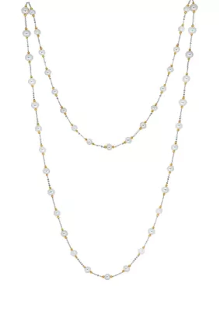 14K Yellow Gold Freshwater Pearl 56" Necklace