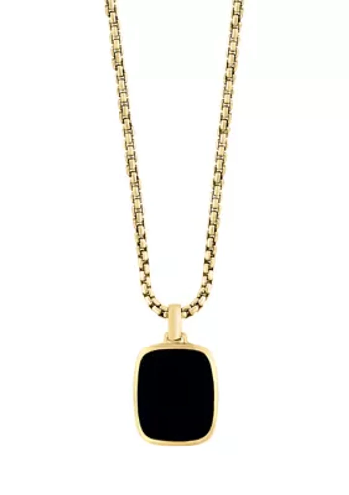 Men's Onyx Pendant Necklace in Gold Over Sterling Silver