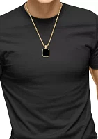 Men's Onyx Pendant Necklace in Gold Over Sterling Silver