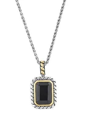 5.7 ct. t.w. Onyx Pendant Necklace in 18k Yellow Gold and Sterling Silver