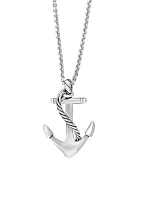 Men's Sterling Silver Anchor Pendant Necklace