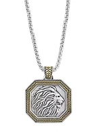 Men's Lion Pendant Necklace in Sterling Silver