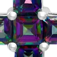 Mystic Topaz Cross Pendant Necklace in Sterling Silver