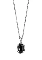 Onyx Cable Pendant Necklace In Sterling Silver 