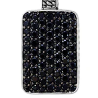 Men's 3.6 ct. t.w. Black Spinel Pendant Necklace in Sterling Silver 