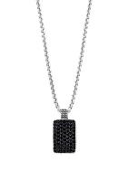 Men's 3.6 ct. t.w. Black Spinel Pendant Necklace in Sterling Silver 