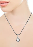 Sterling Silver 9 Millimeter Freshwater Pearl Pendant Necklace