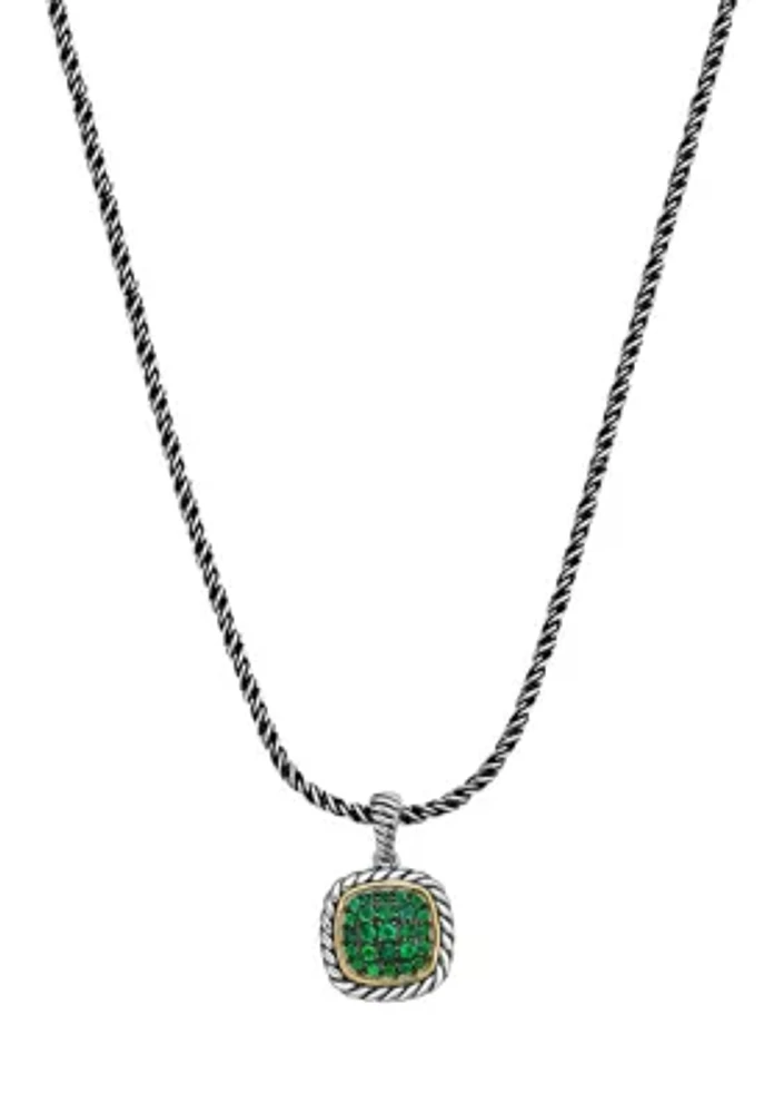 Sterling Silver Emerald Pendant Necklace