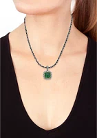 Sterling Silver Emerald Pendant Necklace