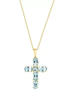 4.10 ct. t.w. Aquamarine Pendant Necklace in 14K Yellow Gold