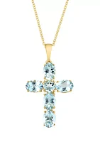 4.10 ct. t.w. Aquamarine Pendant Necklace in 14K Yellow Gold