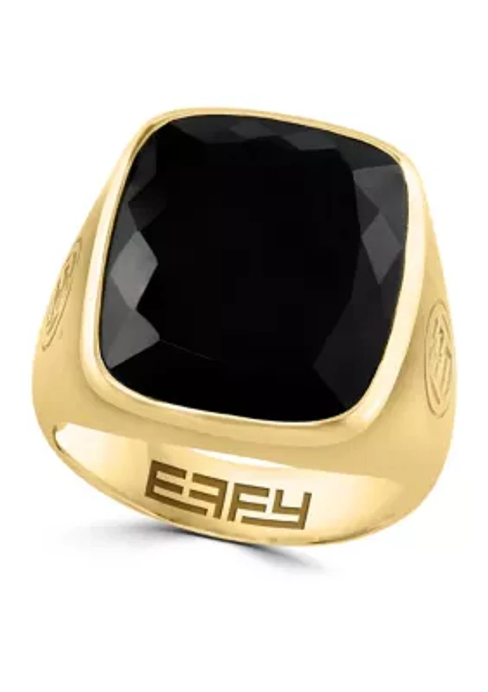 Men's Onyx Ring in 14K Gold Over Sterling Silver