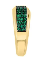 Men's Emerald Ring Gold over Sterling Silver