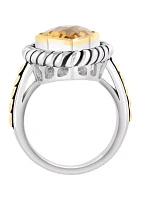 4.75 ct. t.w. Citrine Pear Ring in Sterling Silver and 18K Yellow Gold