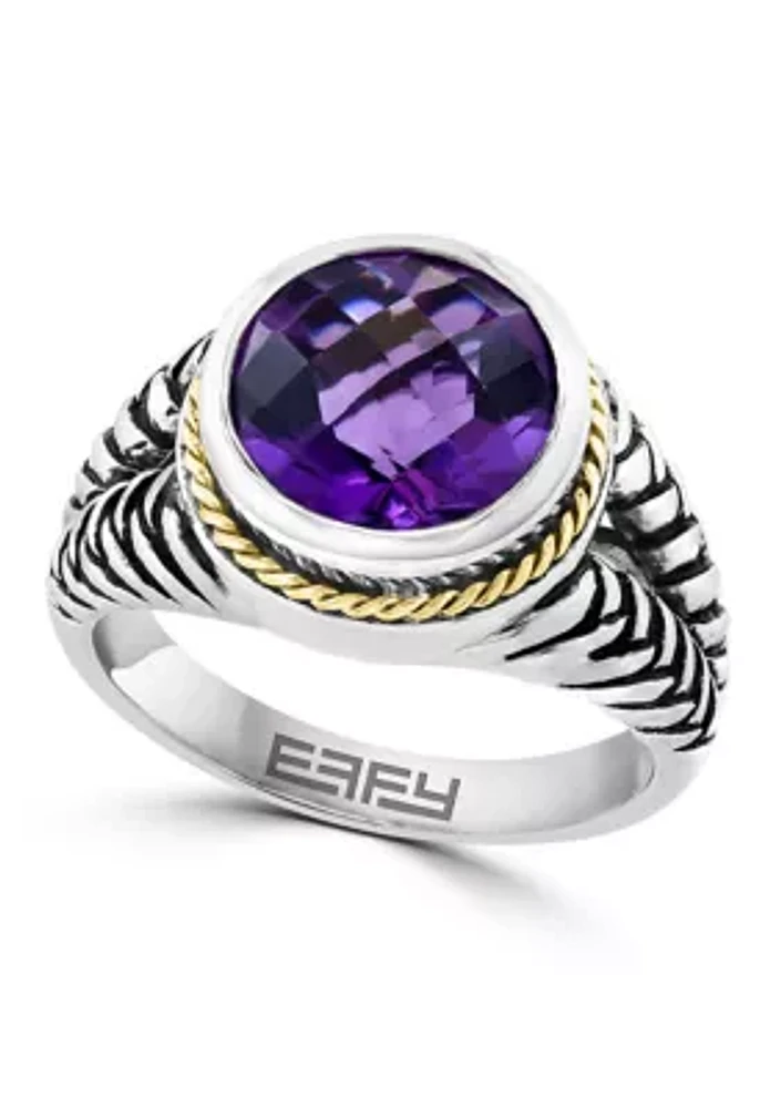 2.85 ct. t.w. Amethyst Cable Ring in Sterling Silver 